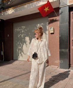 Alternative view of Set linnen ren hoa nổi