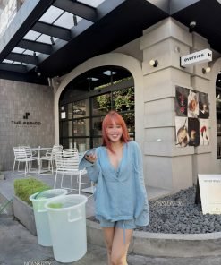 Set short xô cổ V kèm bra