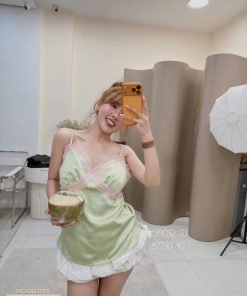 Áo 2s lụa satin mix ren G