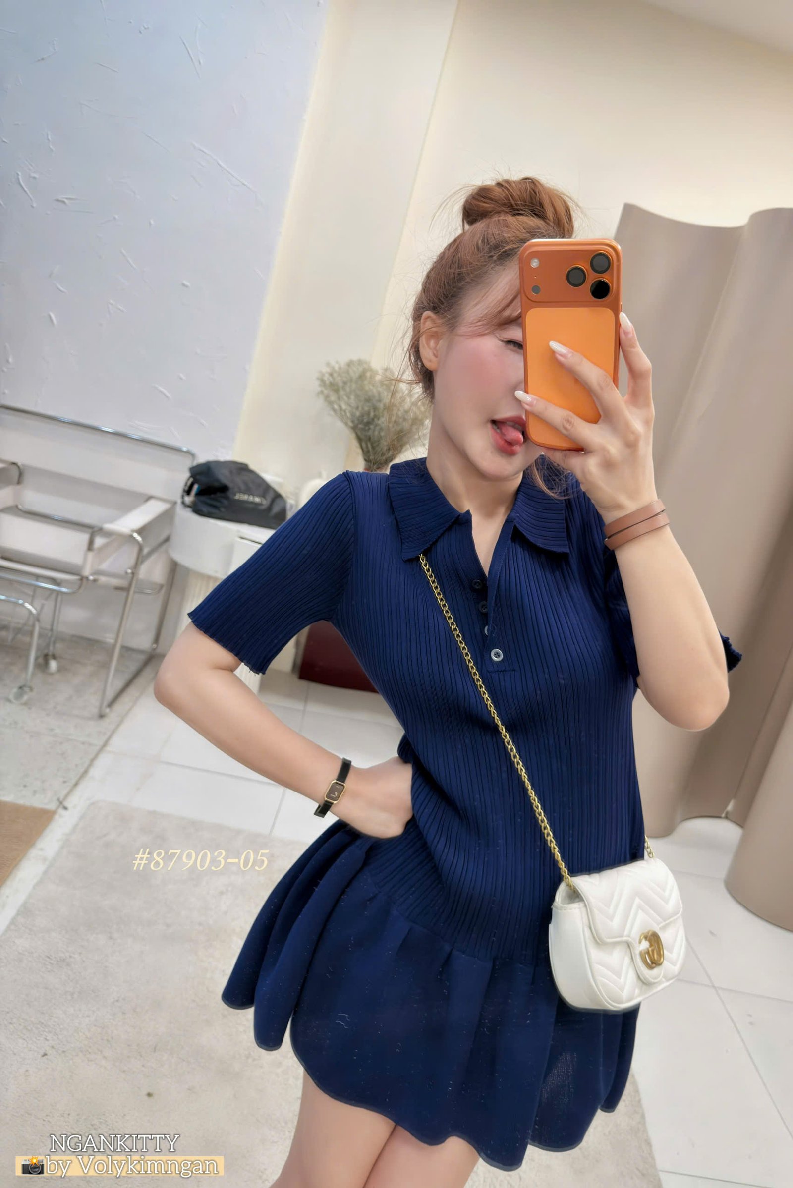 Váy montehi ngắn polo - Ảnh 2