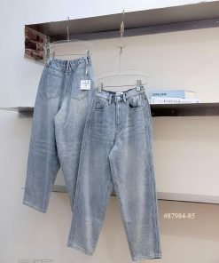 Quần jean baggy trơn sọc hông