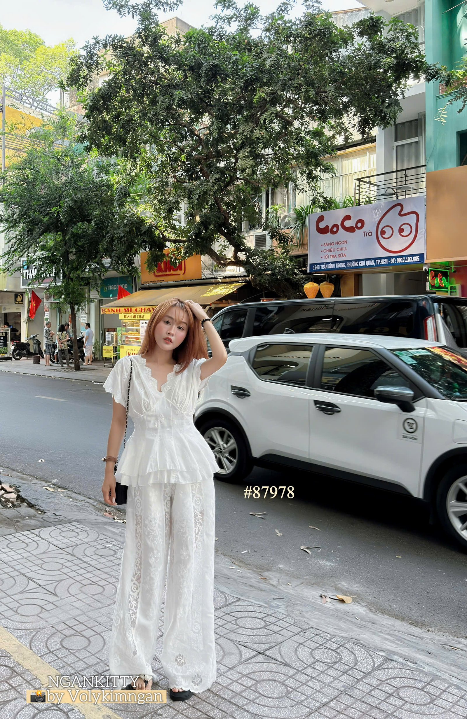 Set xô thêu cổ V quần ren - Ảnh 4