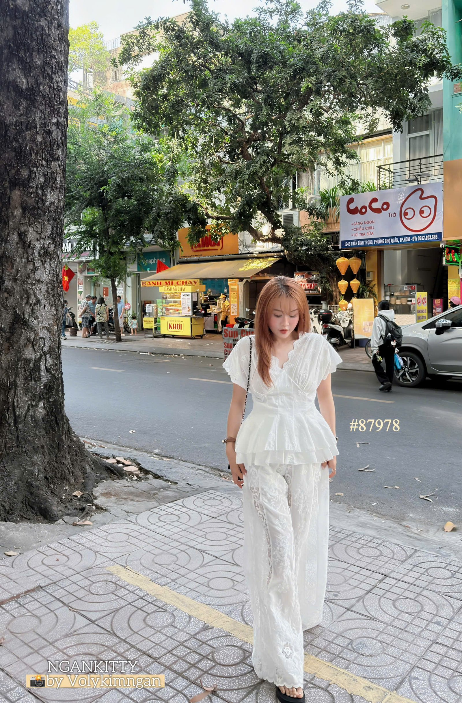 Set xô thêu cổ V quần ren - Ảnh 3