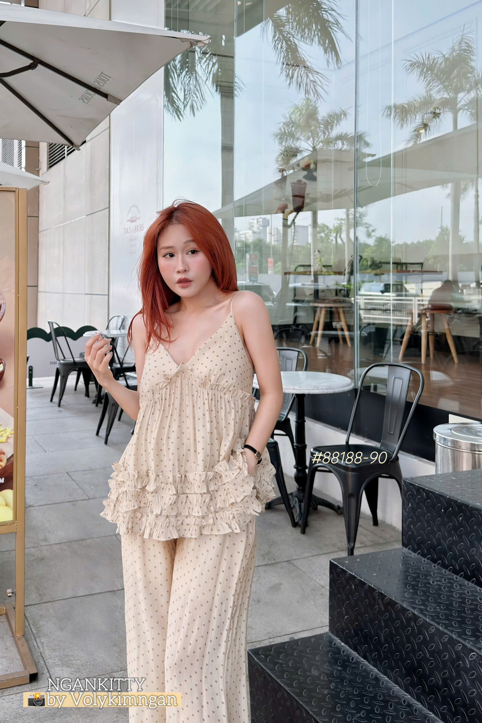 Set 2s chấm bi bèo tầng - Ảnh 4