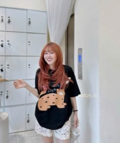 Alternative view of Set Mèo short hoa viền ren