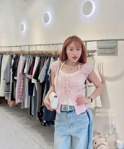 Áo 2s yếm hoa tay nhúng