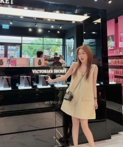 Đầm chữ A sn denim dây kéo