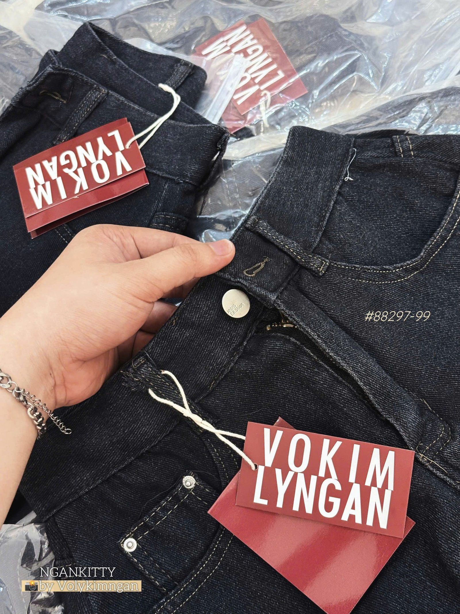 Quần short jean túi sau kiểu - Ảnh 9