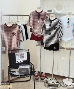 Set short sọc NY thêu xù