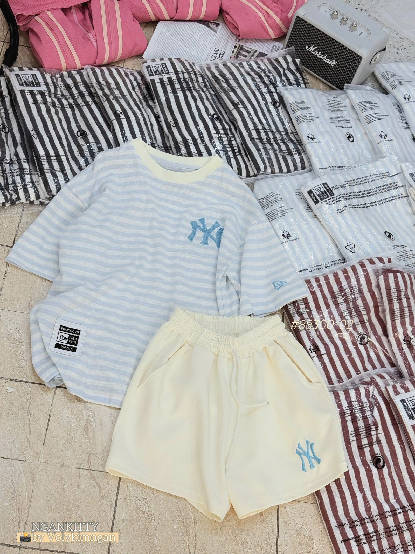 Set short sọc NY thêu xù - Ảnh 9