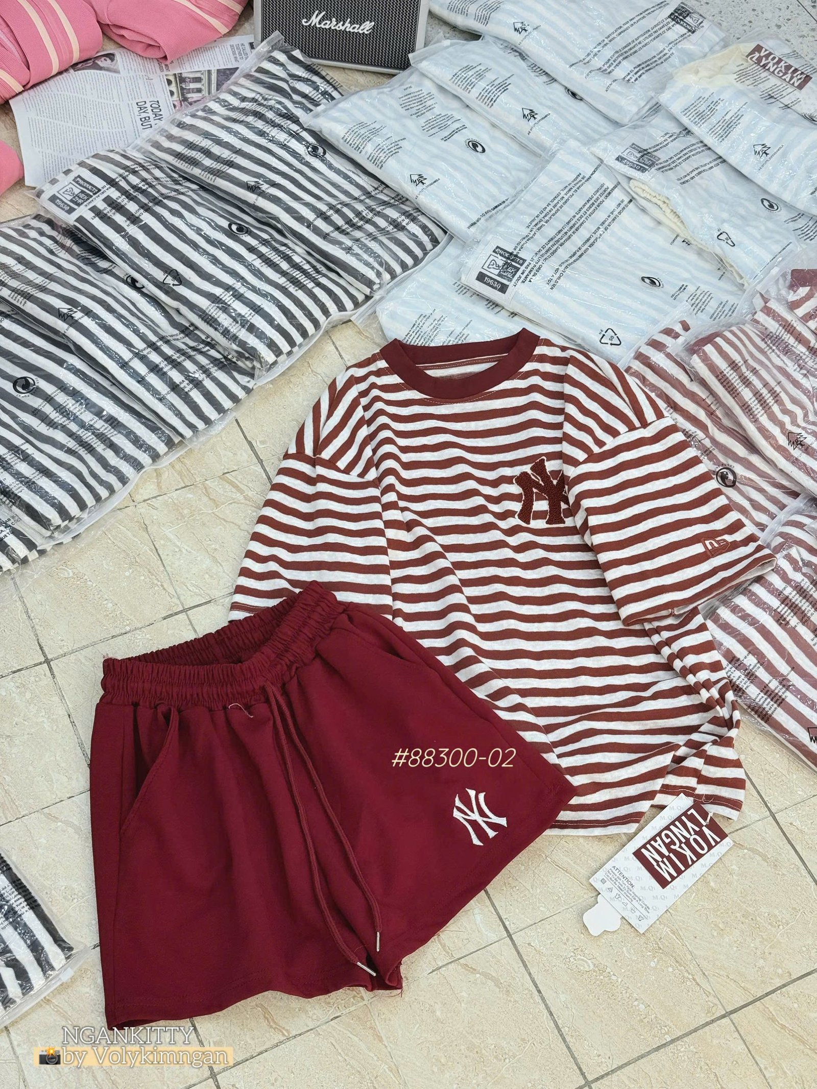 Set short sọc NY thêu xù - Ảnh 7