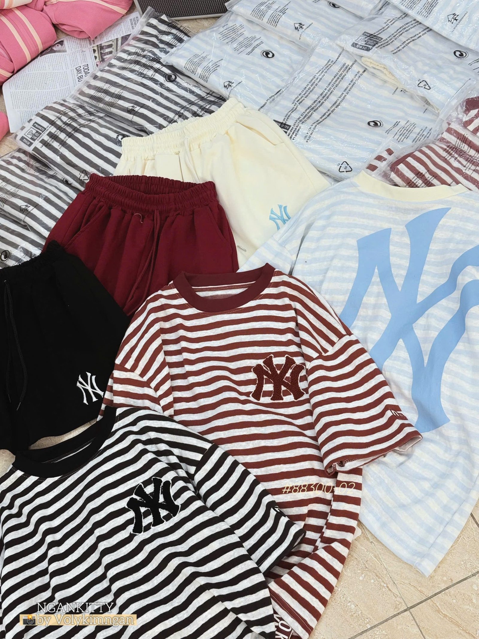 Set short sọc NY thêu xù - Ảnh 6