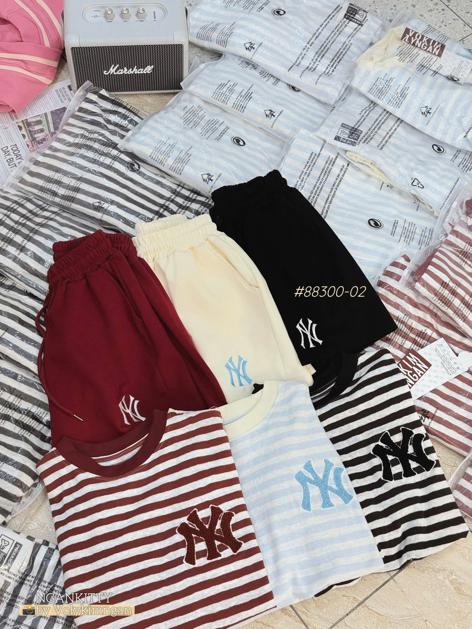 Set short sọc NY thêu xù - Ảnh 4