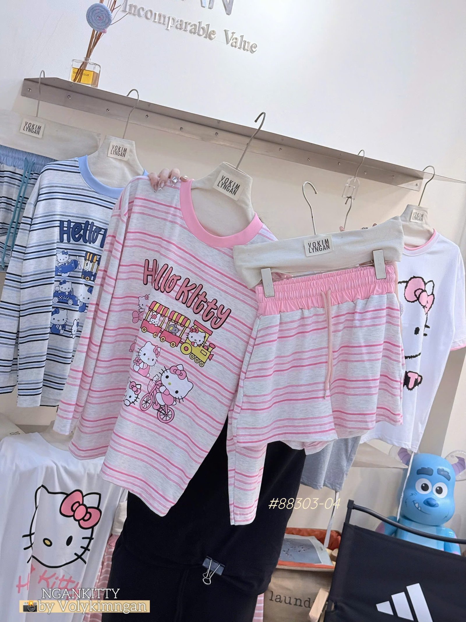 Set short sọc Hellokitty tàu hoả - Ảnh 8