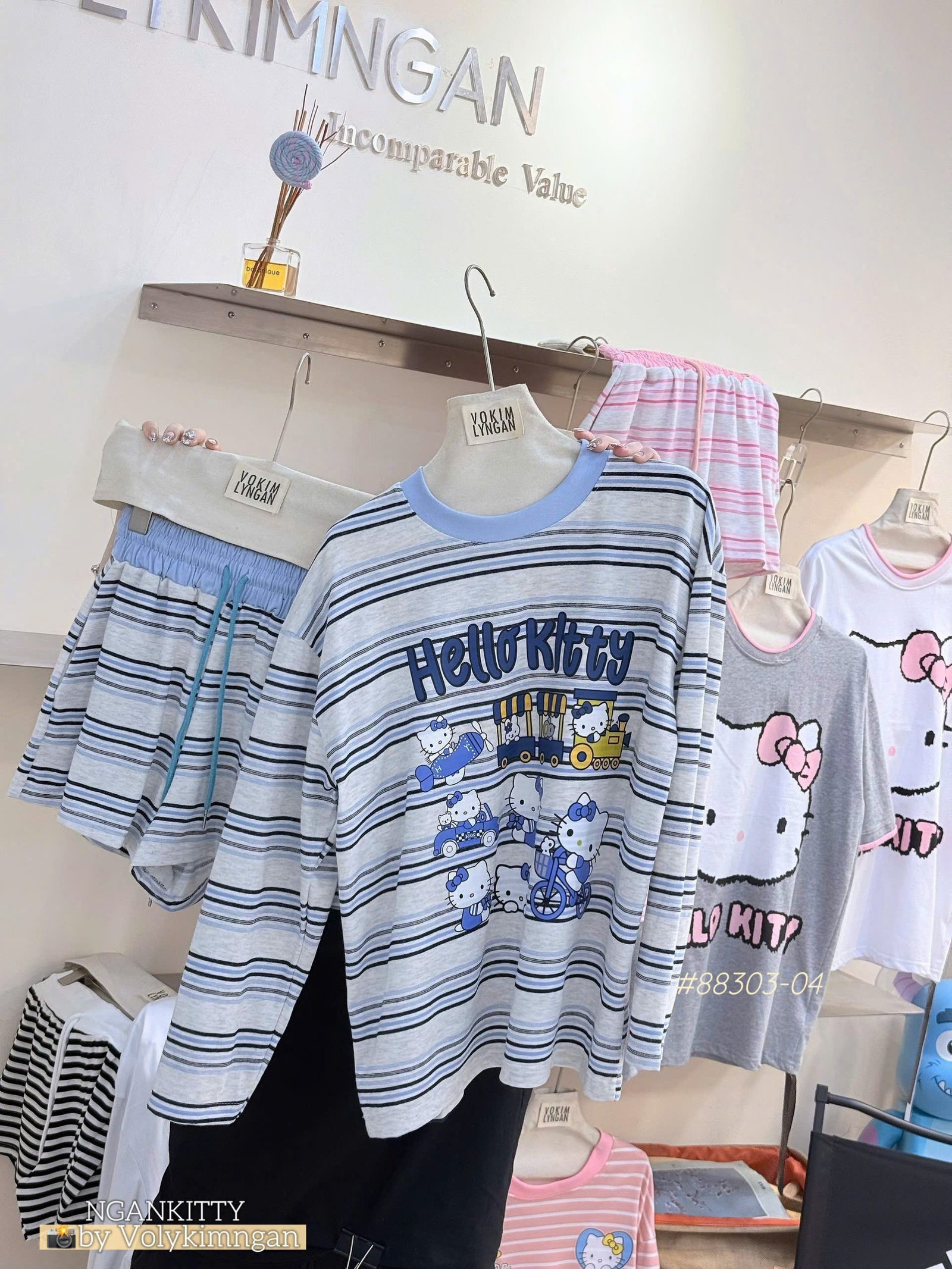 Set short sọc Hellokitty tàu hoả - Ảnh 10