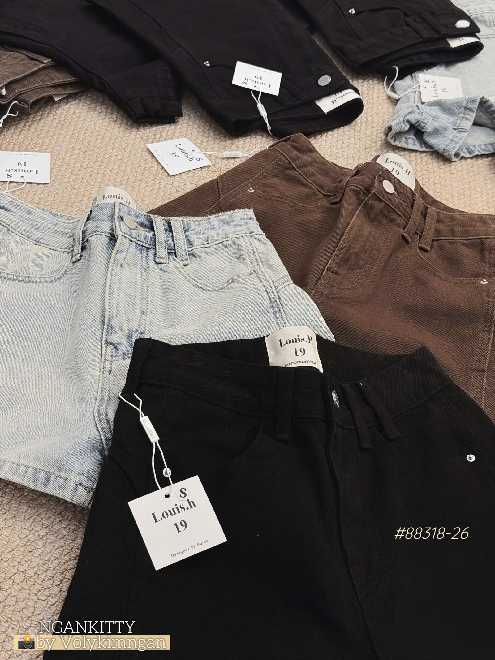 Quần short jean mix túi kiểu - Ảnh 5
