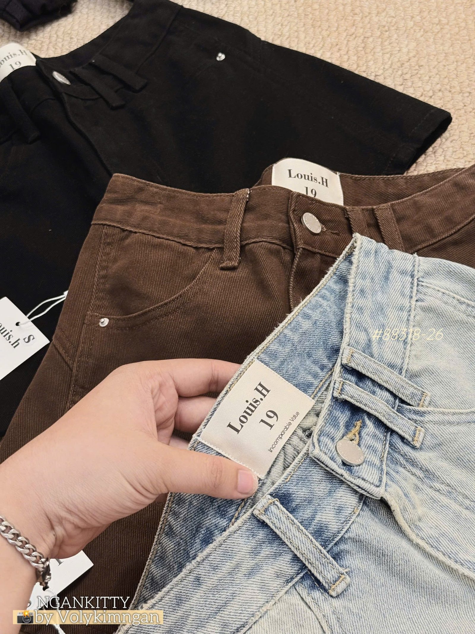 Quần short jean mix túi kiểu - Ảnh 13