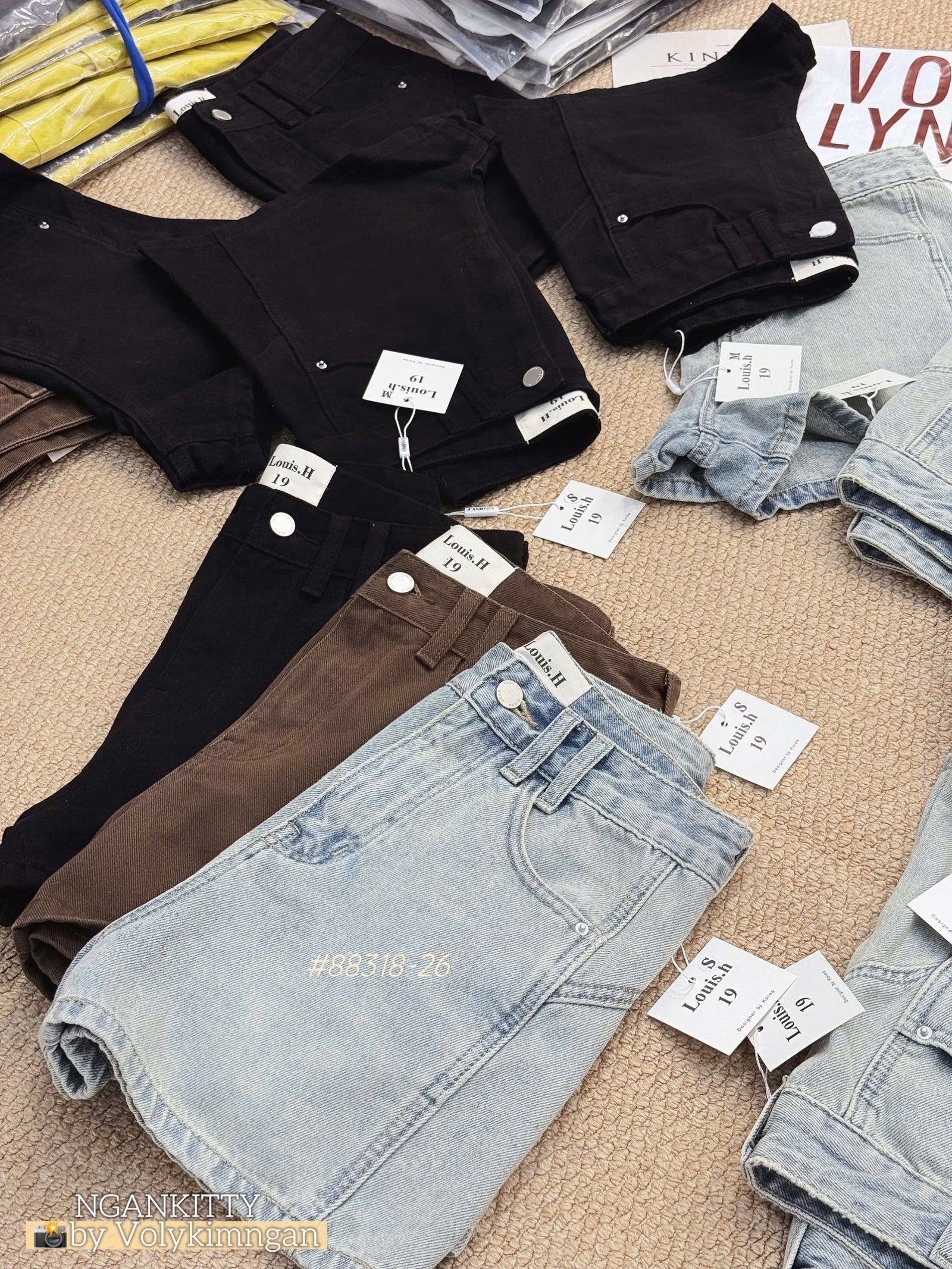 Quần short jean mix túi kiểu - Ảnh 12