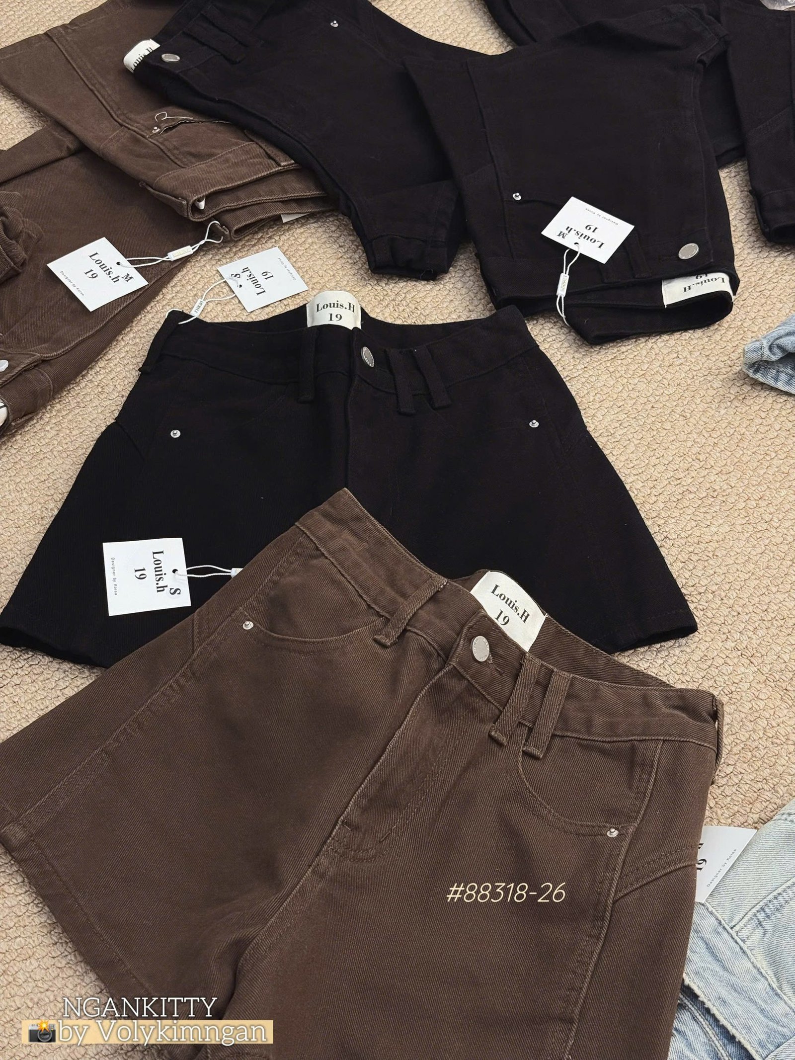 Quần short jean mix túi kiểu - Ảnh 10