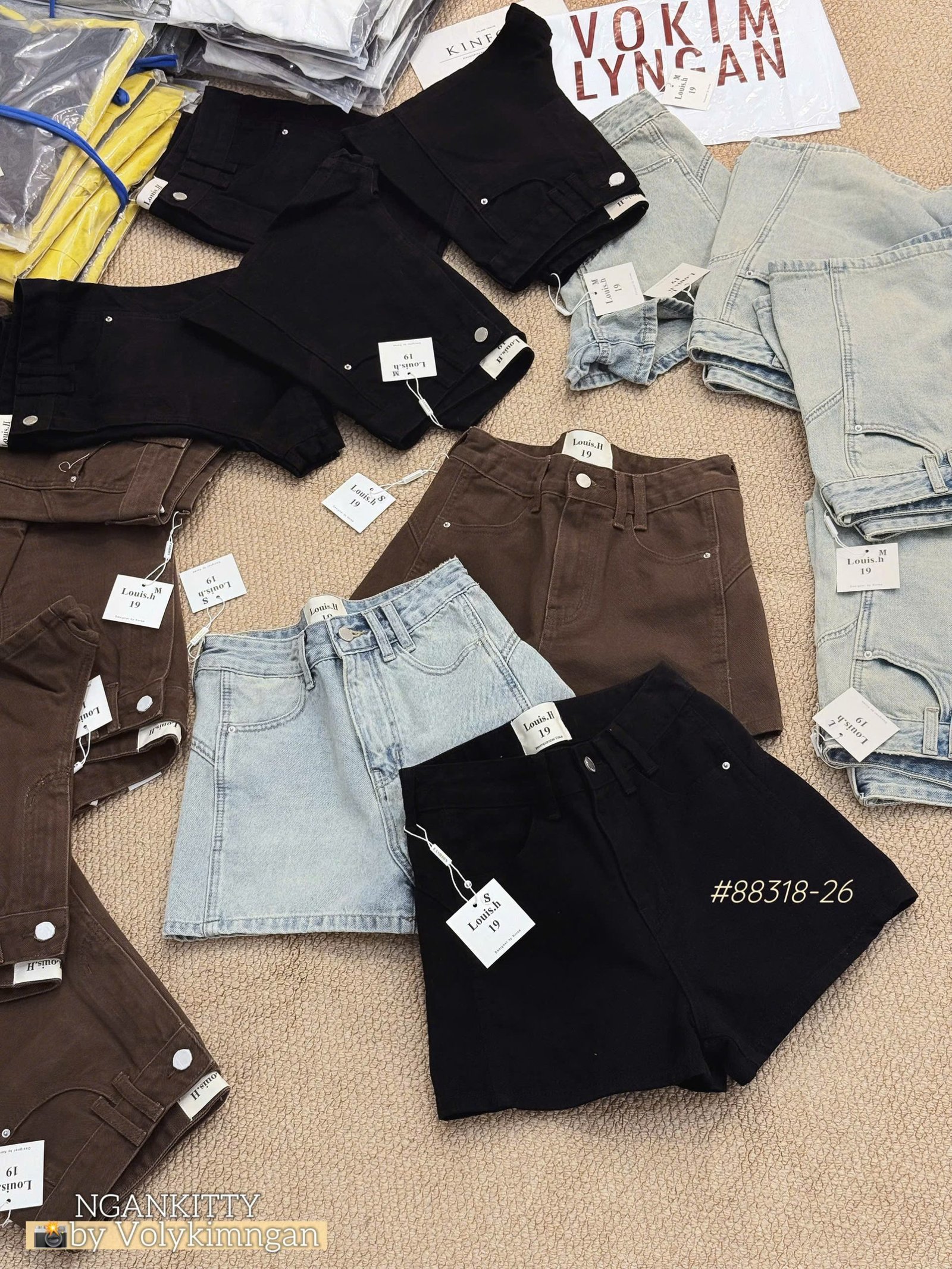 Quần short jean mix túi kiểu