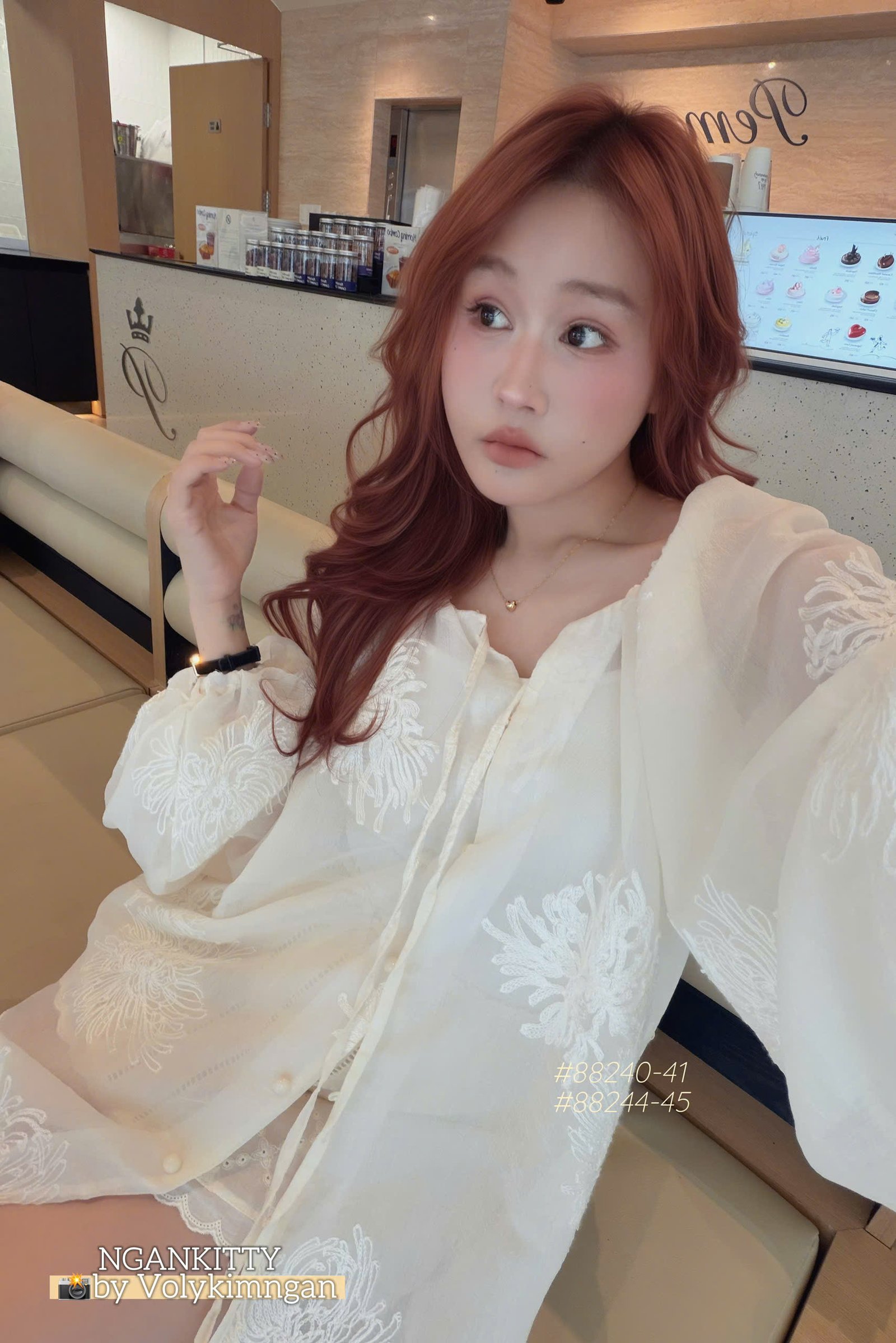 Set áo 2s sơmi td voan ren - Ảnh 3