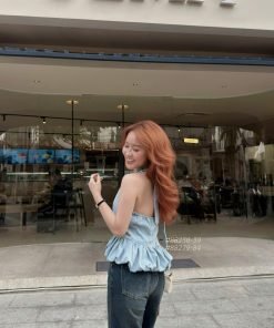 Alternative view of Yếm denim xoè bồng
