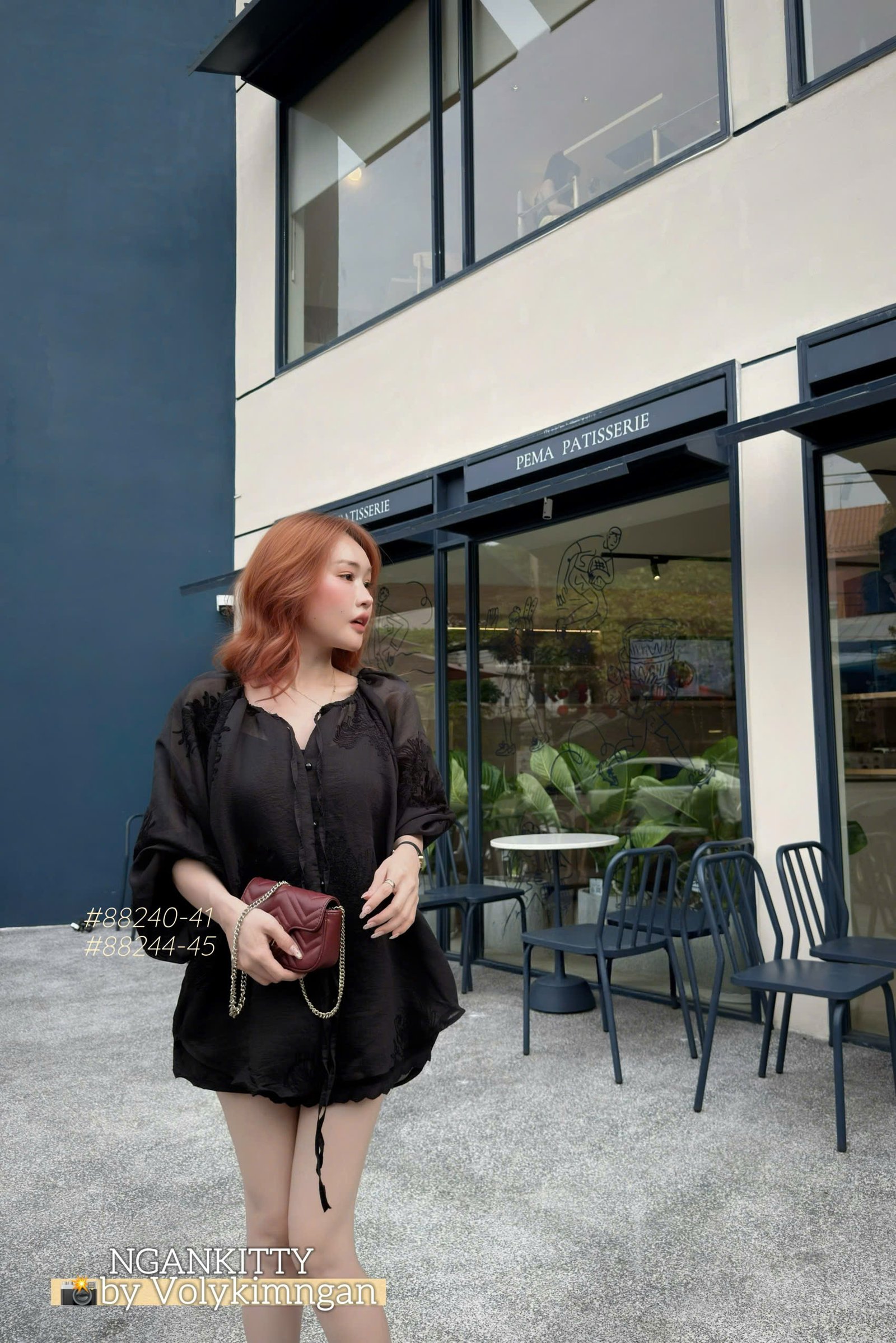 Set áo 2s sơmi td voan ren - Ảnh 4