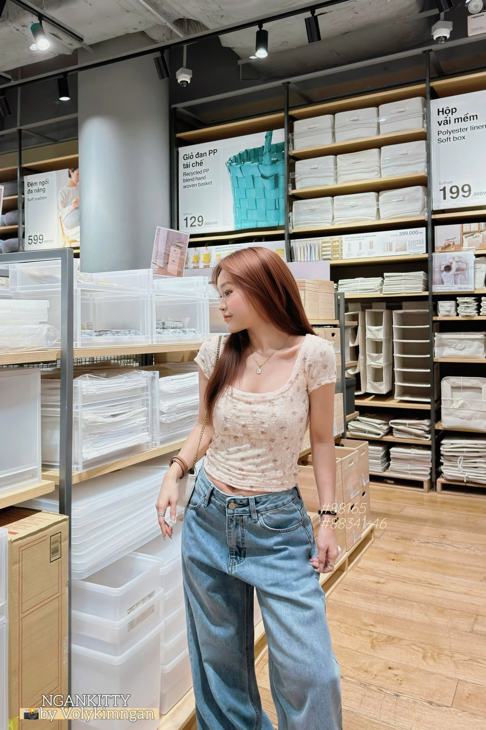 Áo hoa nhí mix ren cổ U - Ảnh 4