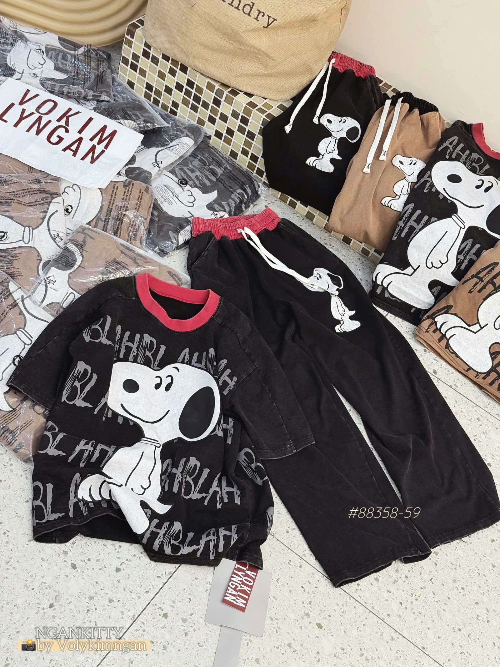 Set chó Snoopy suông viền - Ảnh 3