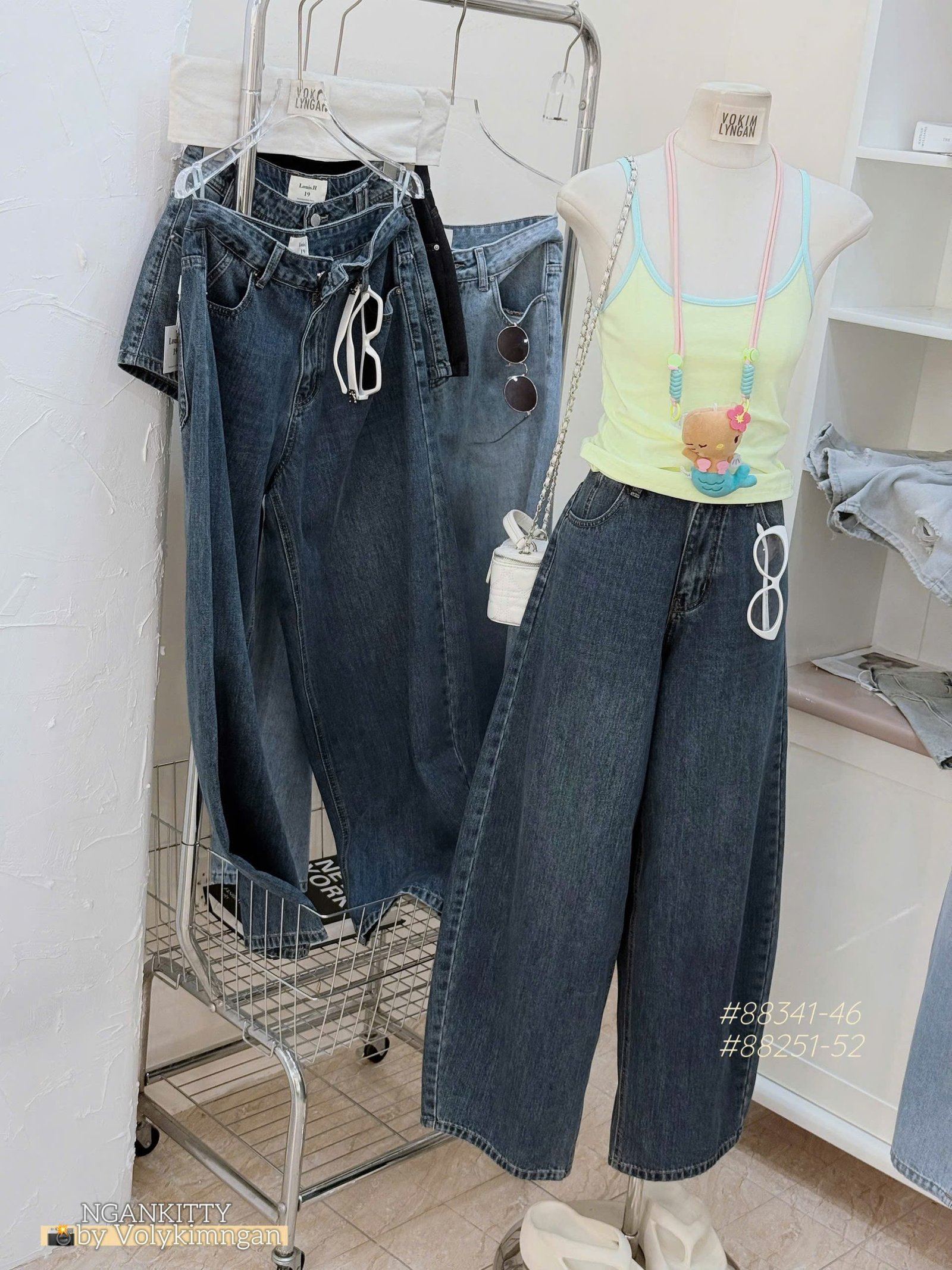 Quần jean baggy ngố túi kiểu - Ảnh 8