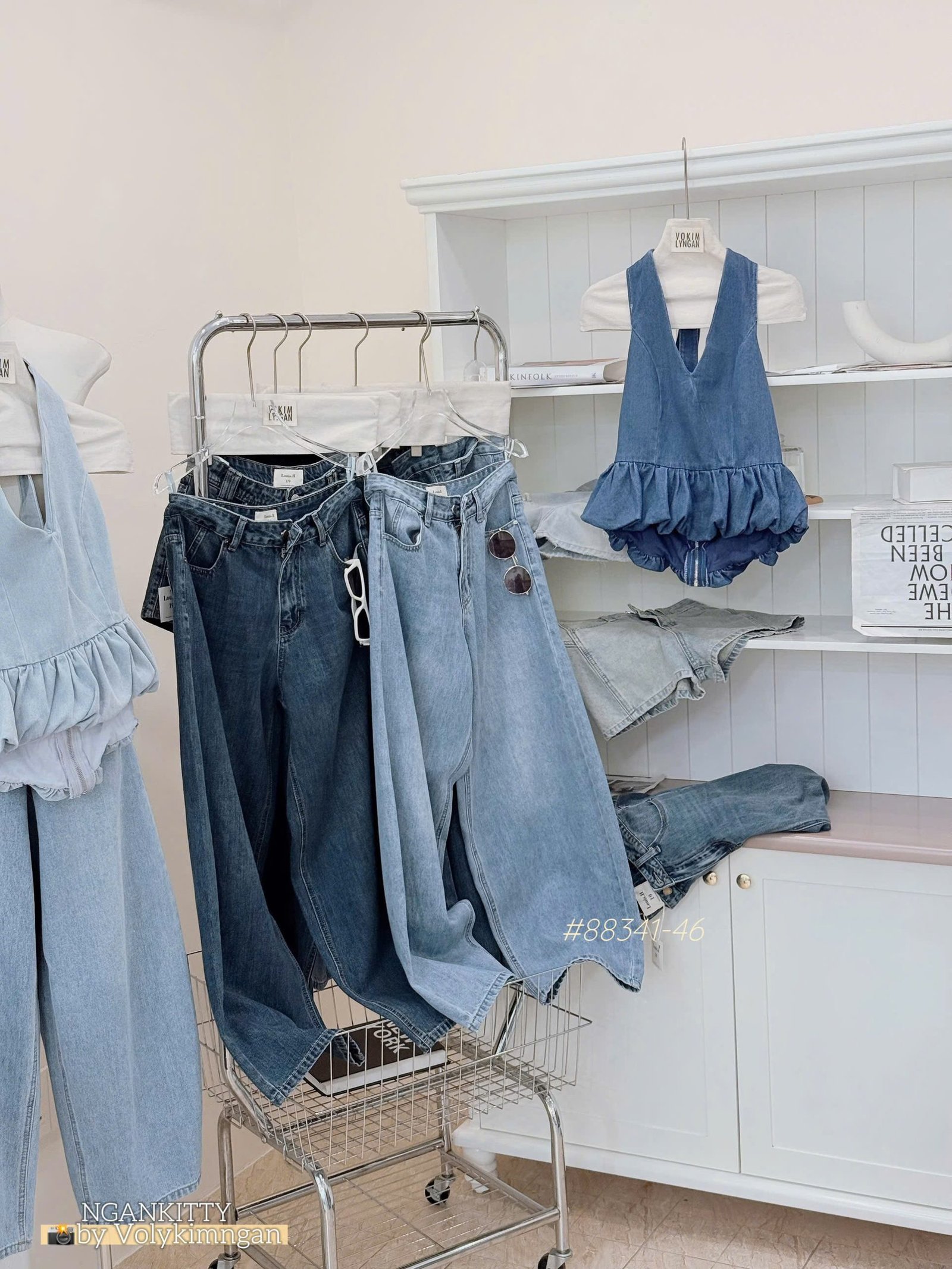 Quần jean baggy ngố túi kiểu - Ảnh 7