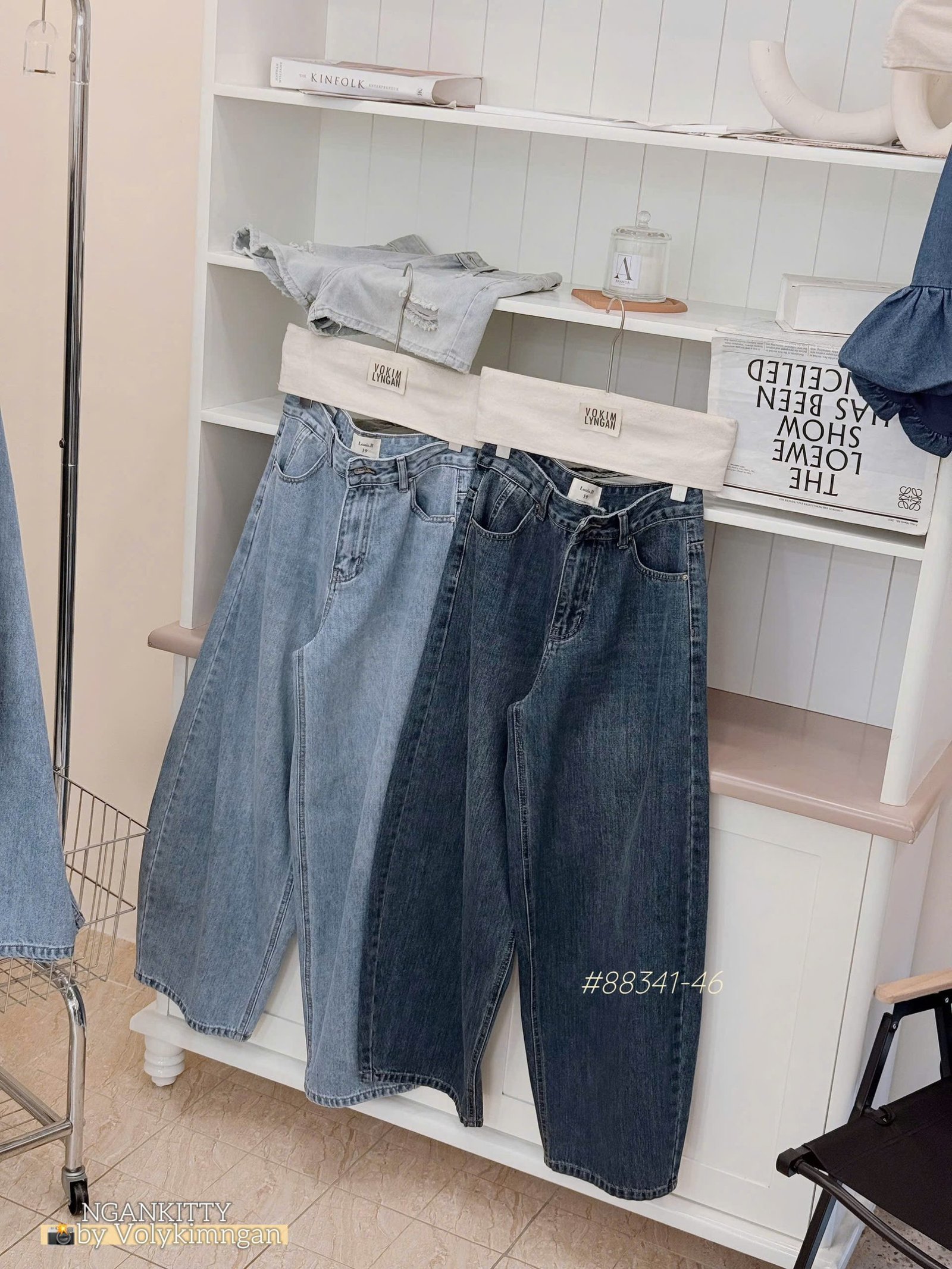 Quần jean baggy ngố túi kiểu - Ảnh 6