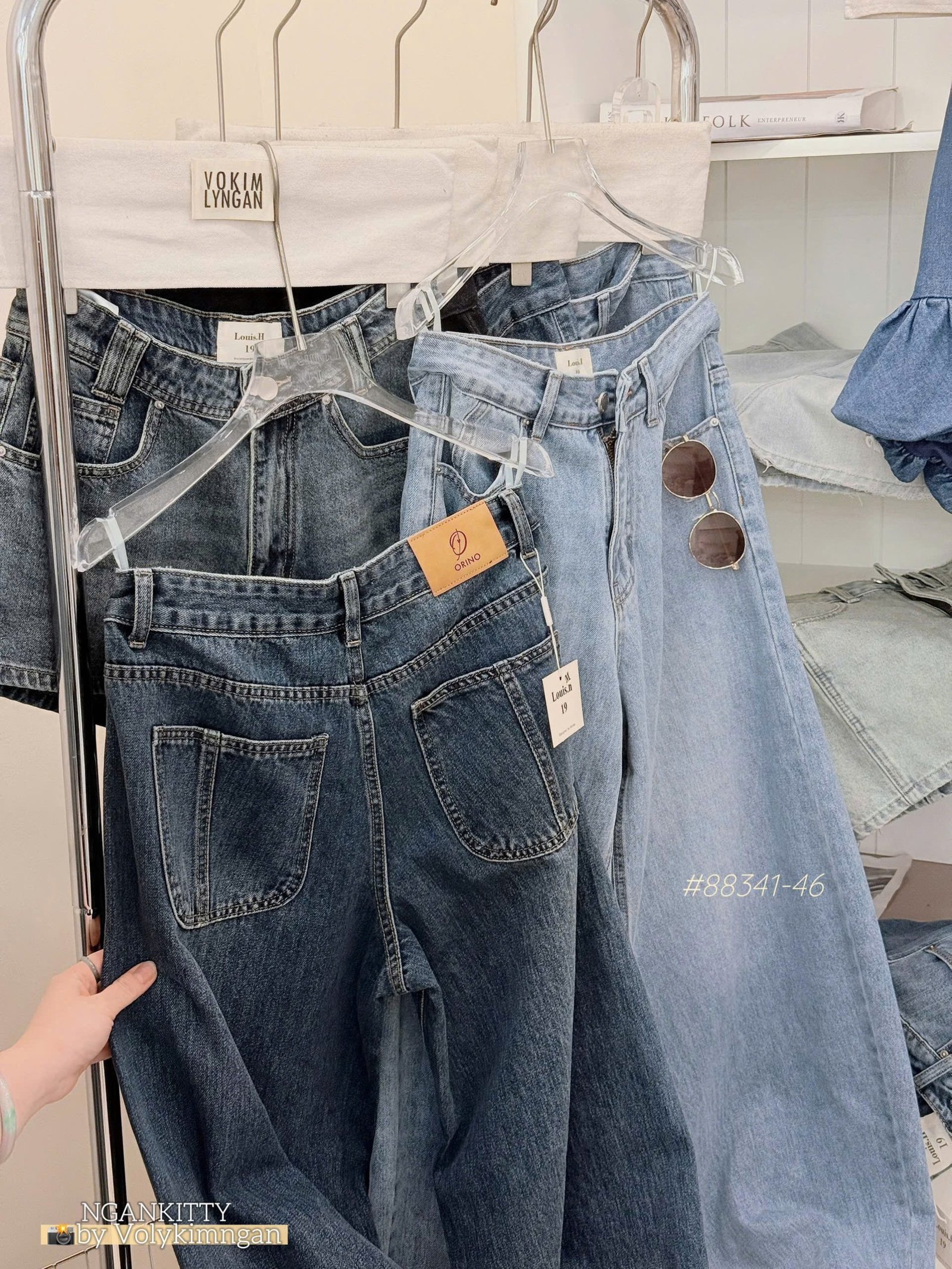 Quần jean baggy ngố túi kiểu - Ảnh 5
