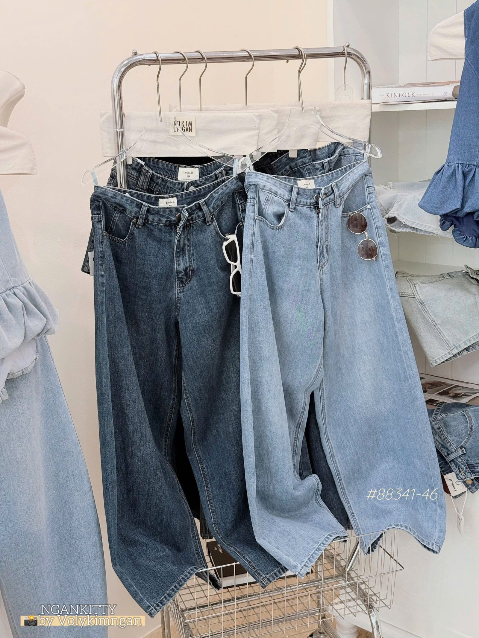 Quần jean baggy ngố túi kiểu - Ảnh 2