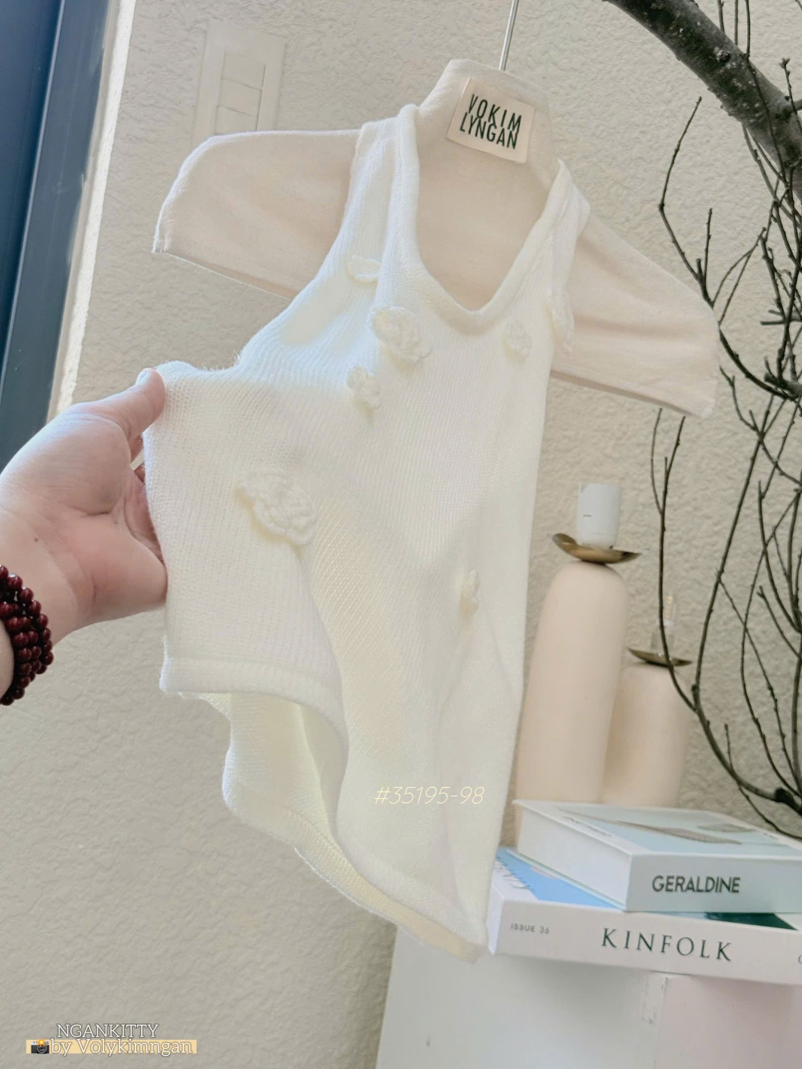 Áo yếm montergi hoa nổi Louis.H - Ảnh 4
