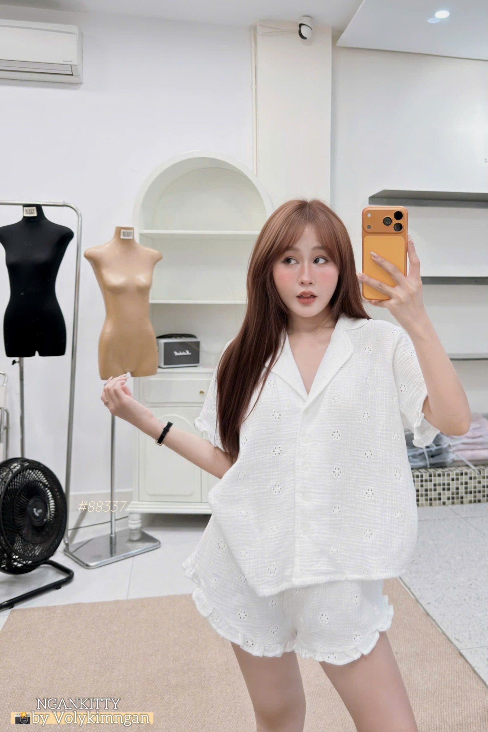 Set sơmi lỗ viền bèo