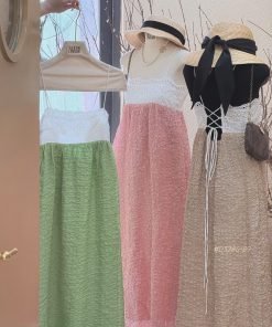 Đầm maxi 2s ren phối màu Louis.H