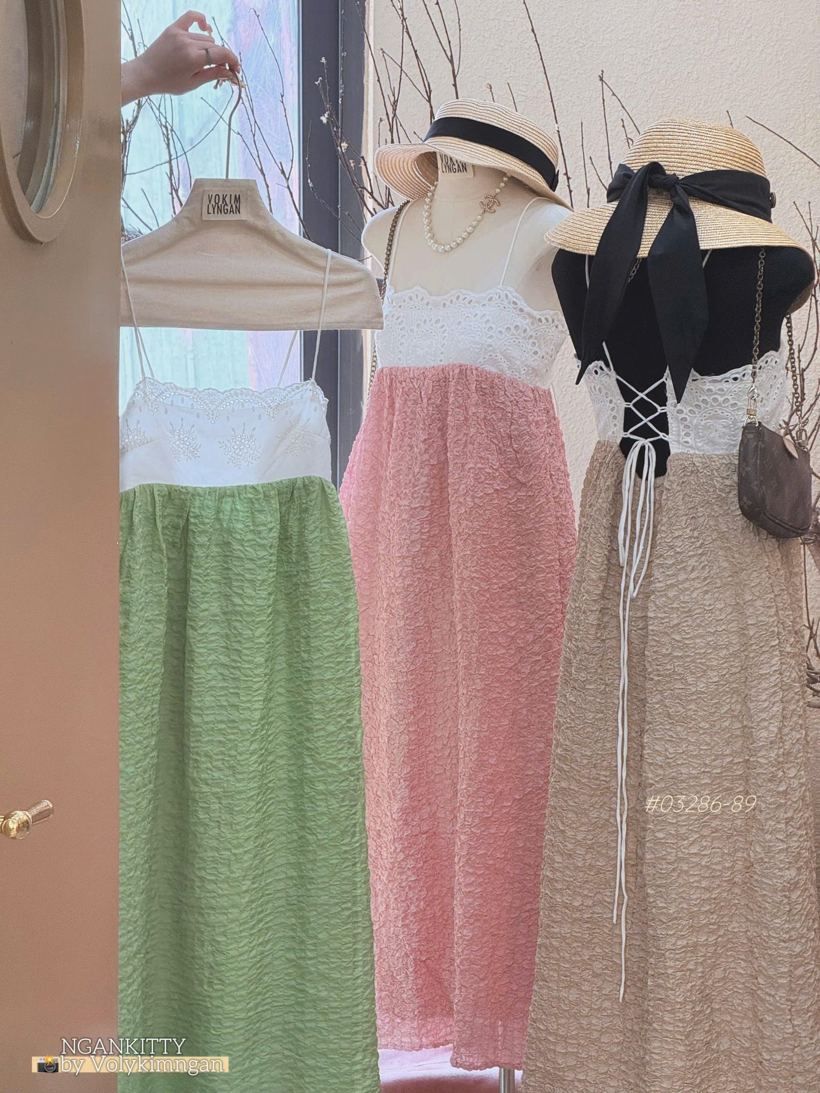 Đầm maxi 2s ren phối màu Louis.H