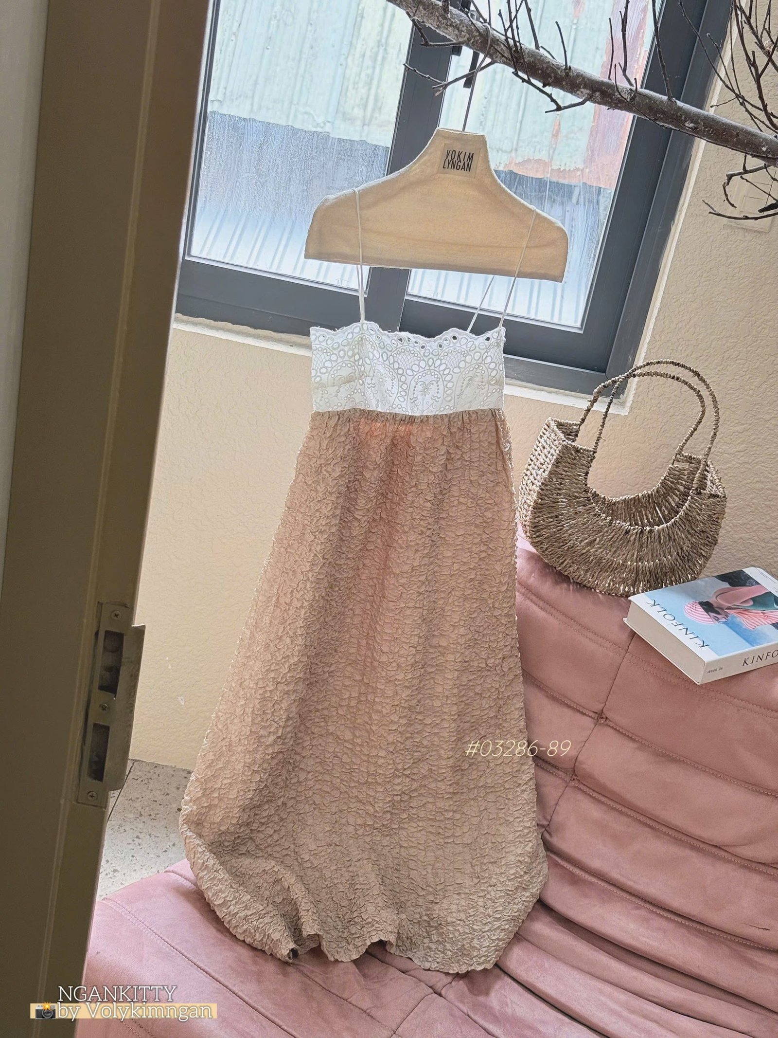 Đầm maxi 2s ren phối màu Louis.H - Ảnh 6