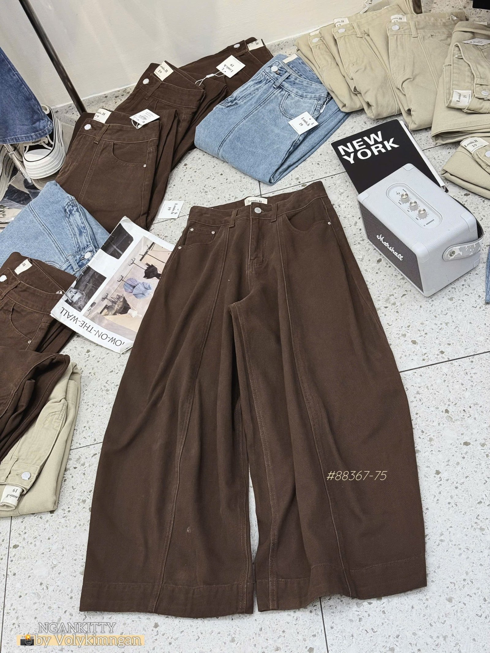 Quần jean baggy BOM - Ảnh 3