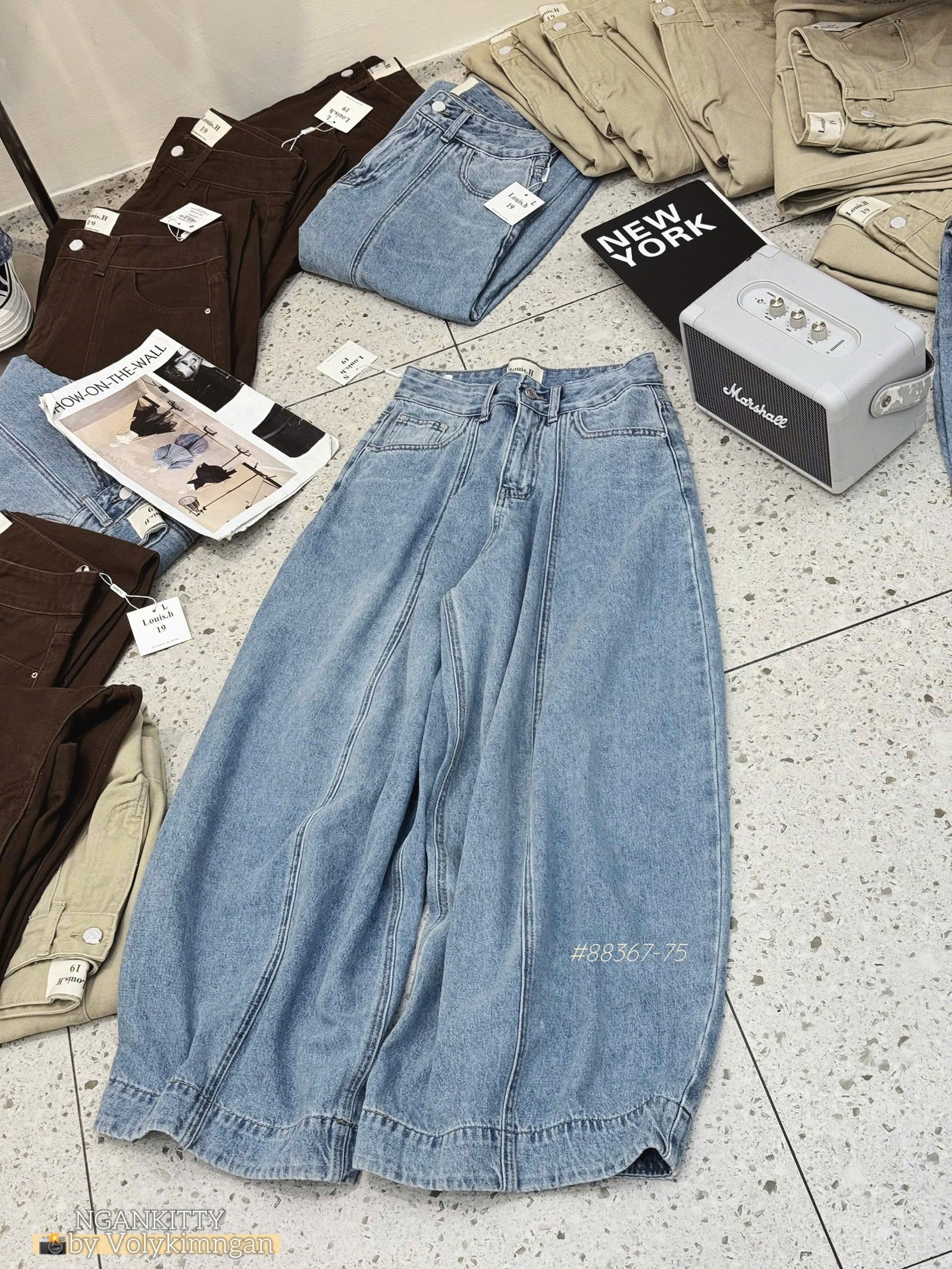 Quần jean baggy BOM - Ảnh 4
