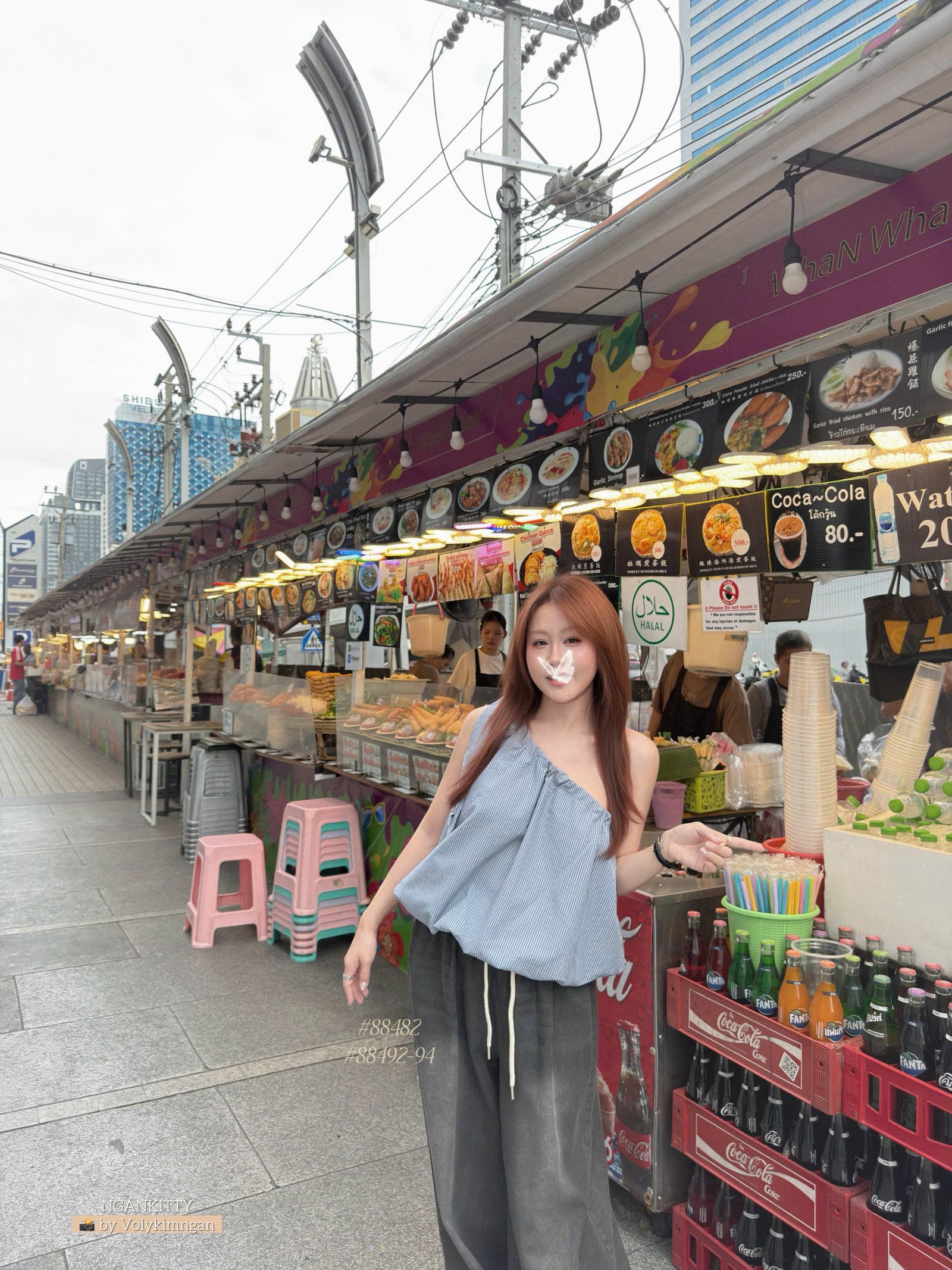 Áo caro xéo nơ vai - Ảnh 2