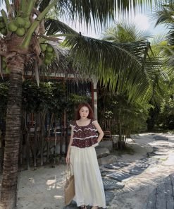 Set áo tầng trễ vai quần suông