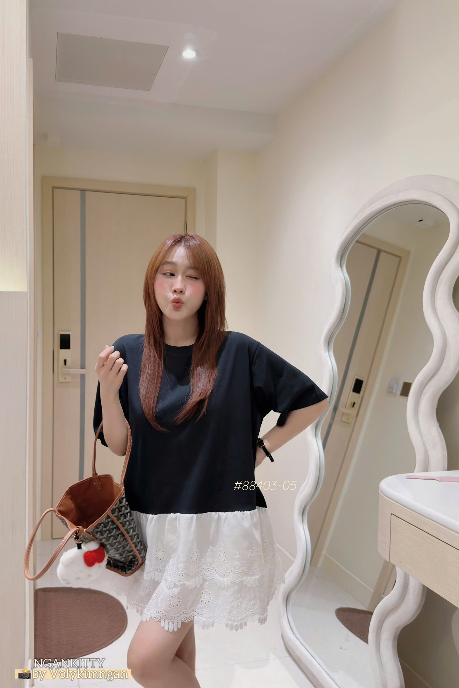 Áo trơn mix chân ren - Ảnh 6