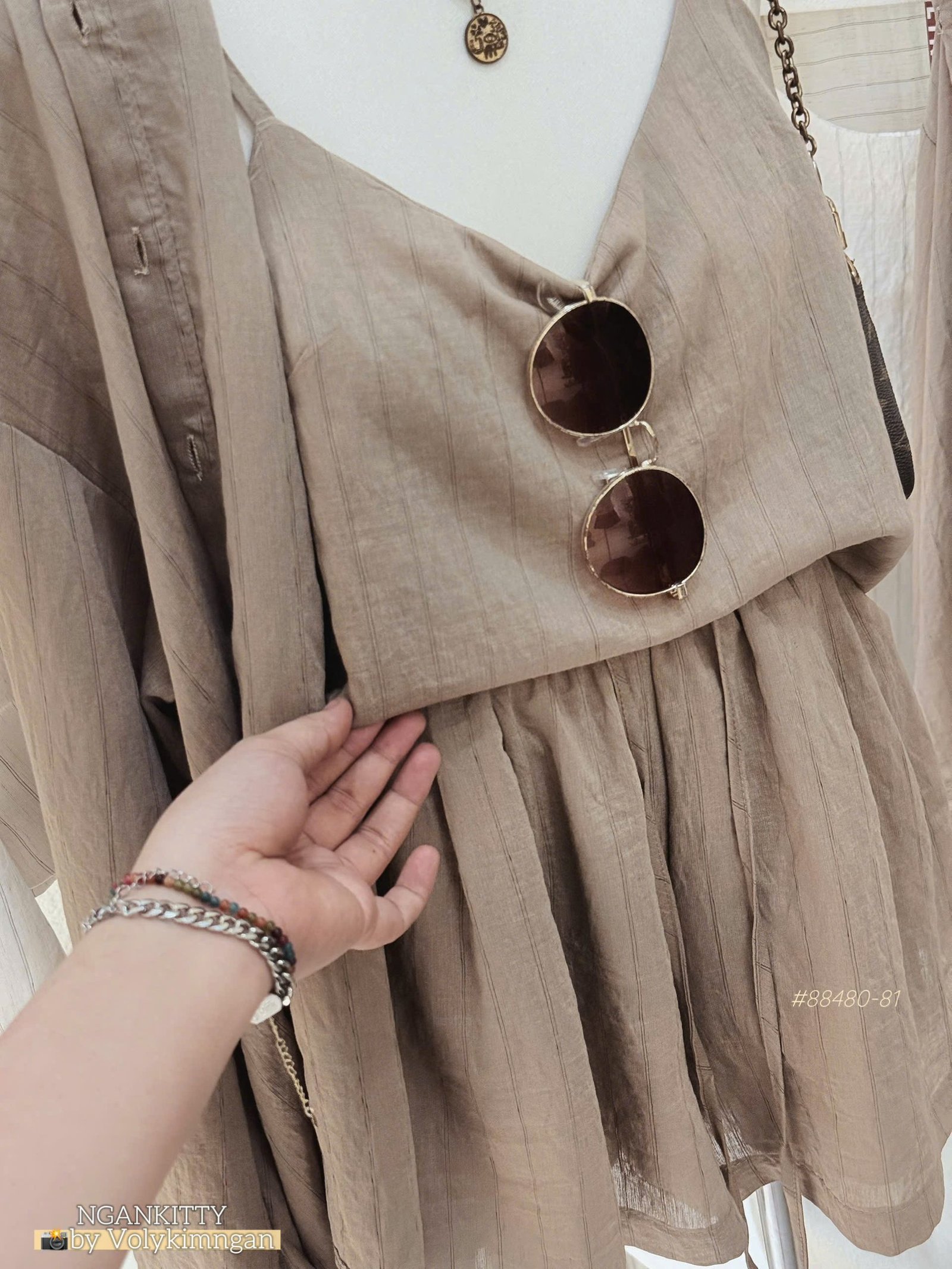 Set sọc linen thô 3 món - Ảnh 5