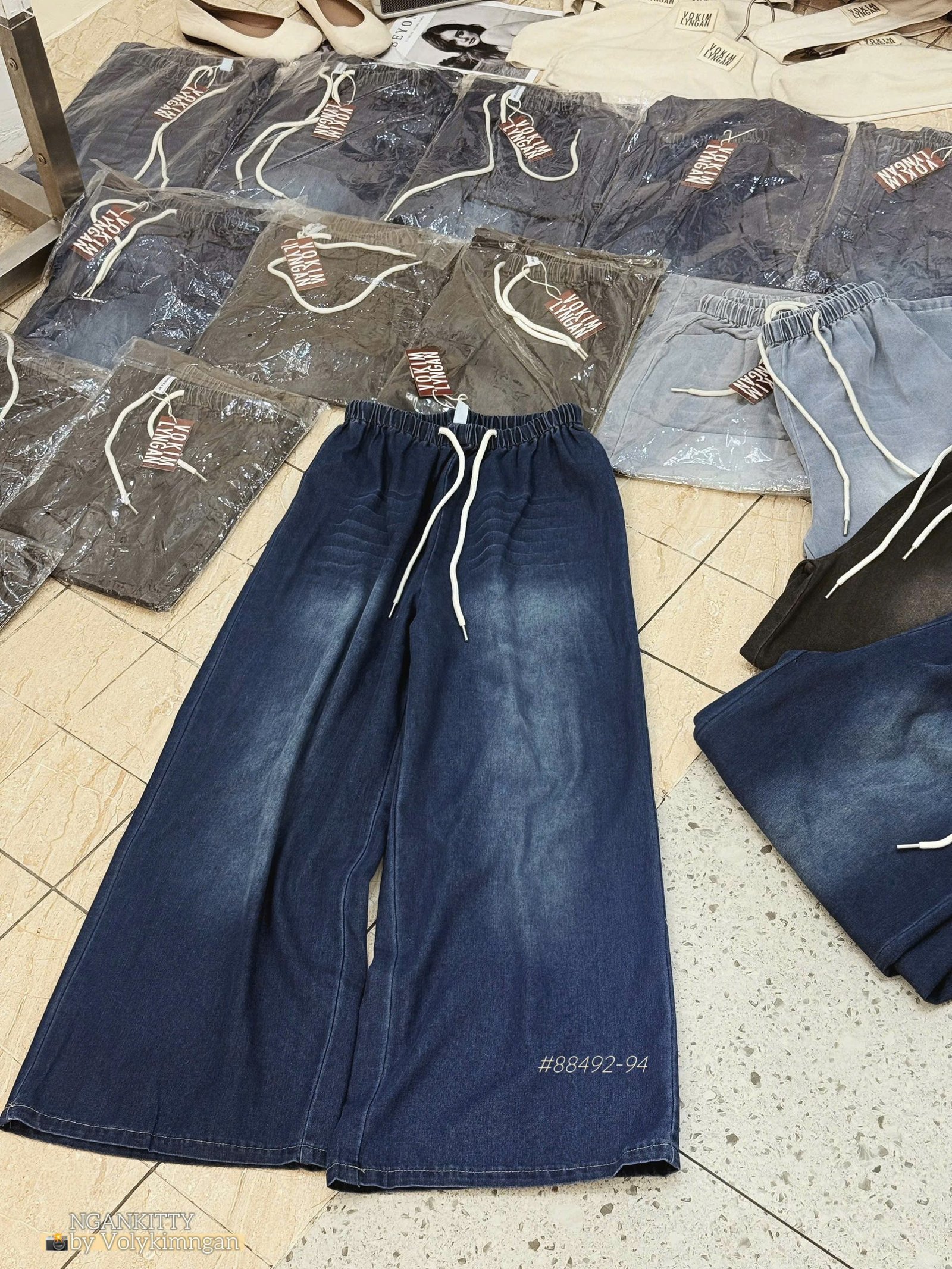 Quần denim suông wax nhẹ - Ảnh 3