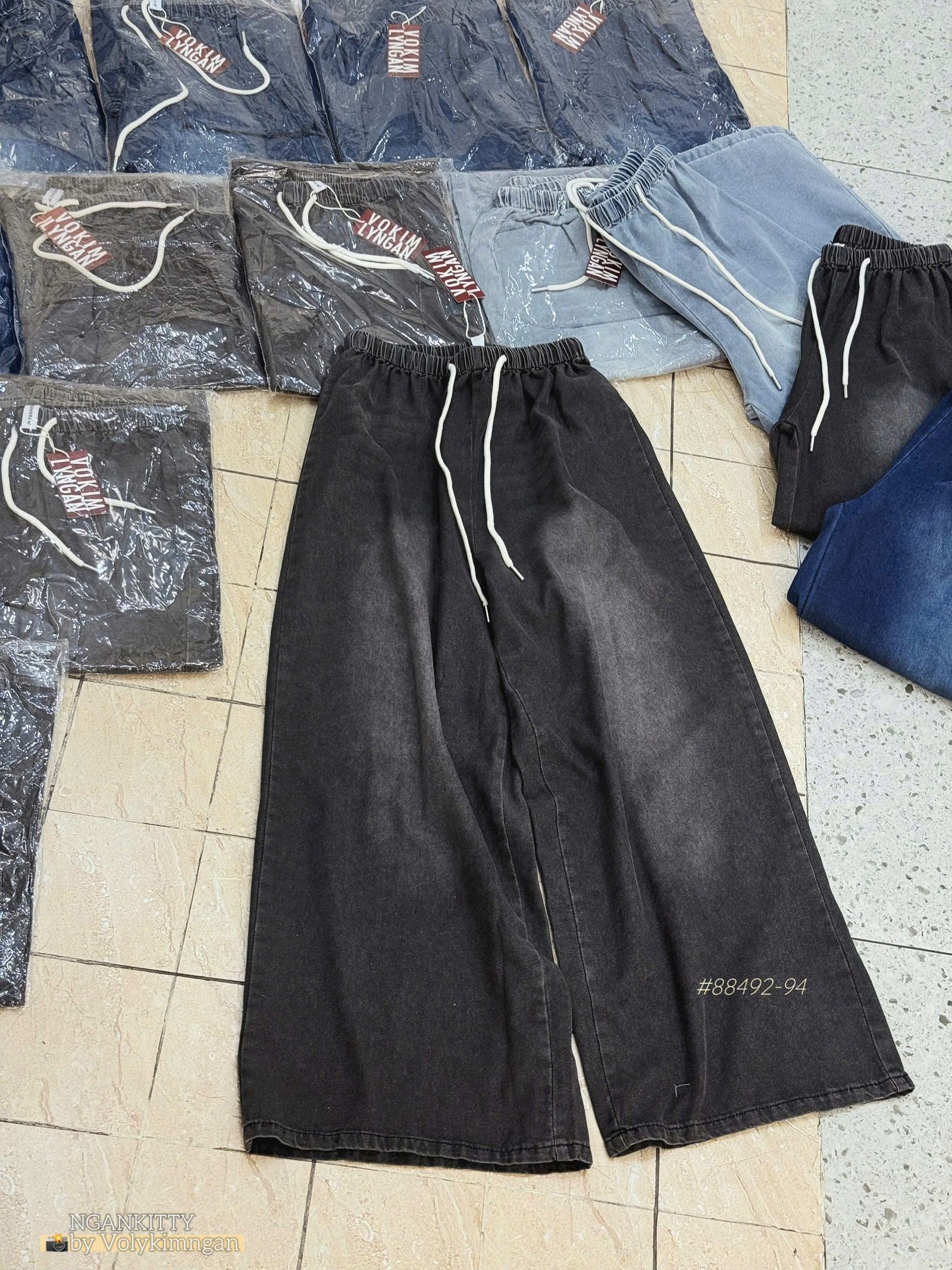 Quần denim suông wax nhẹ - Ảnh 4