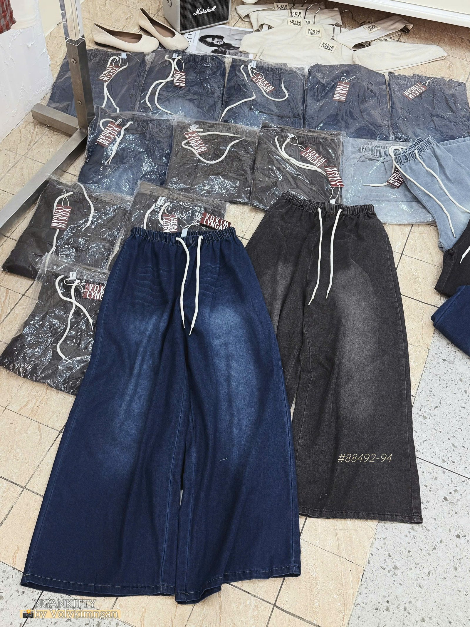 Quần denim suông wax nhẹ - Ảnh 8