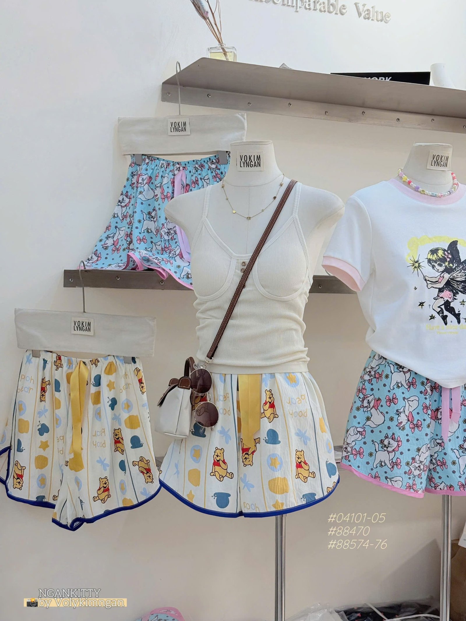 Quần short sọc gấu Pooh