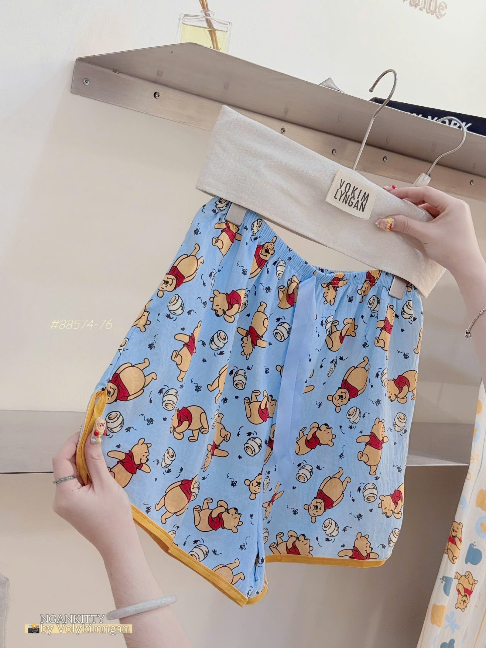 Quần short xanh gấu Pooh - Ảnh 4